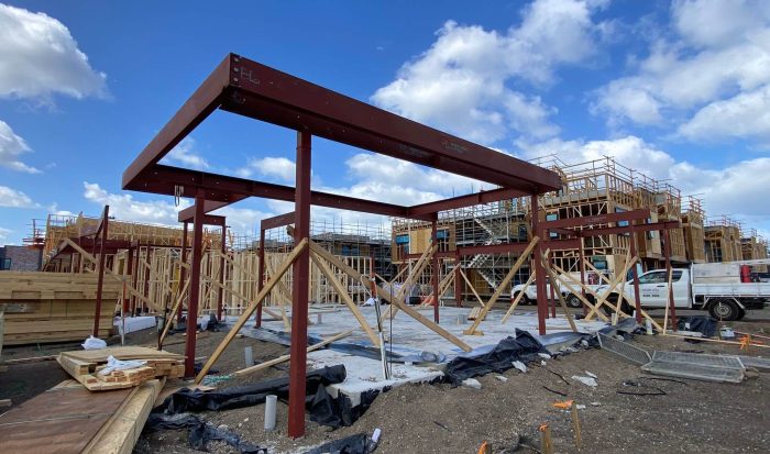 Structural steel installation for the Altona project by Heidelberg Lintels