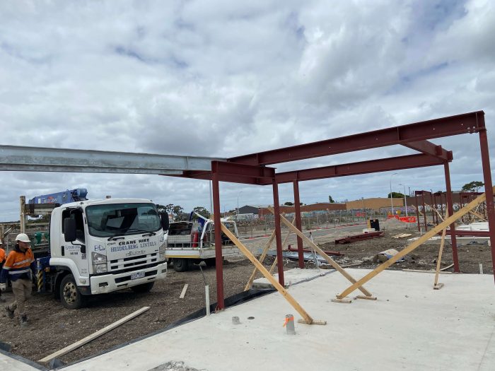 Structural steel installation for the Altona project by Heidelberg Lintels