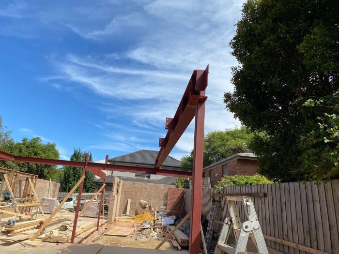 Structural steel installation for the Anderson Street project by Heidelberg Lintels