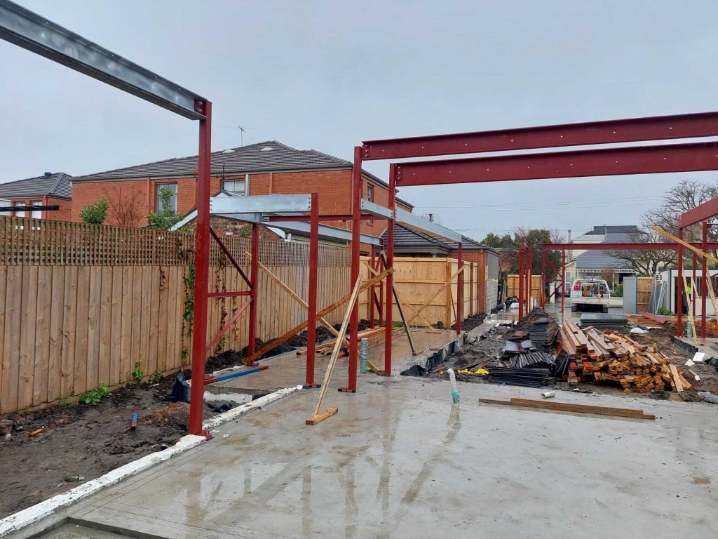 Structural steel installation for the Bacchus Aaec project by Heidelberg Lintels
