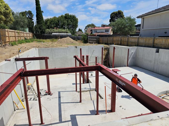 Structural steel installation for the Cotham Kew project by Heidelberg Lintels