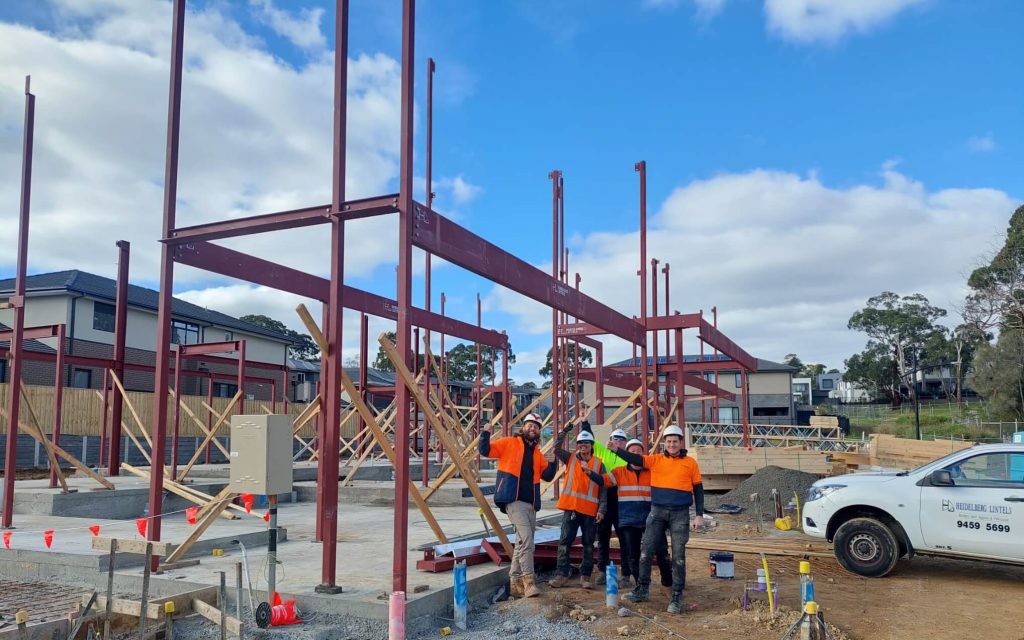 Structural steel installation for the Doncaster project by Heidelberg Lintels