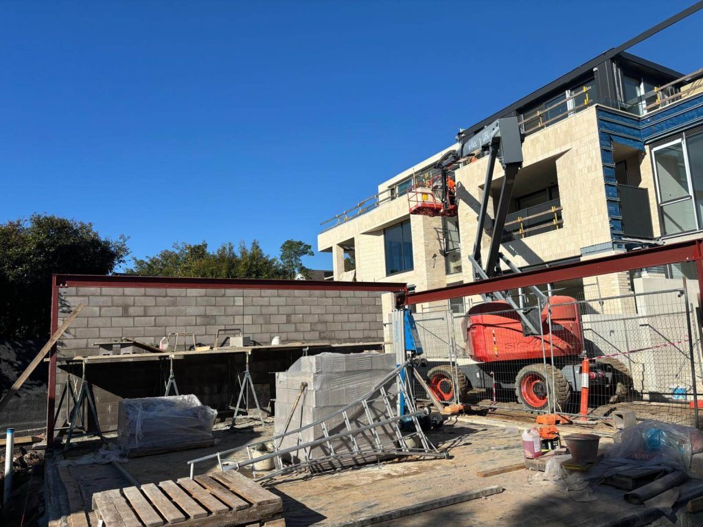 Structural steel installation for the Wills Street project by Heidelberg Lintels