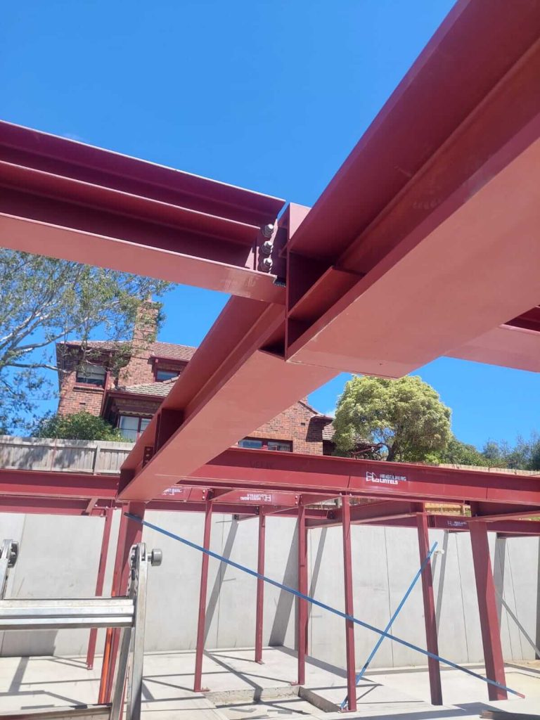 Structural steel installation for the Waterdale project by Heidelberg Lintels